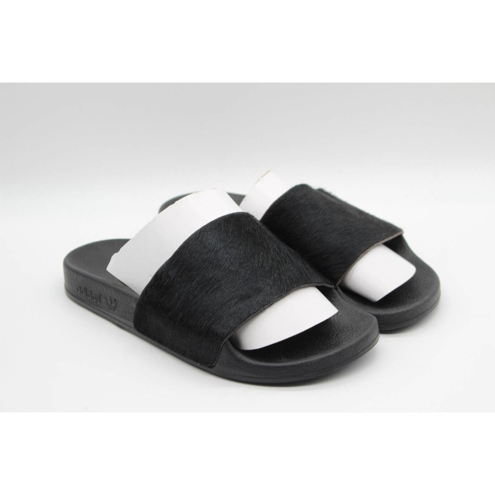 Adidas Originals Womens Adilette Fashion Fur Slides S78863 Made in Italy Sze 8.5